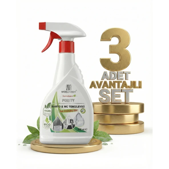 Worldchem Banyo Wc Temizleme 3x500 Ml ürün görseli 1