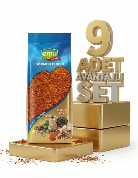Emu Göçmen  Acı Pul Biber 9x40 Gr - Resim 2