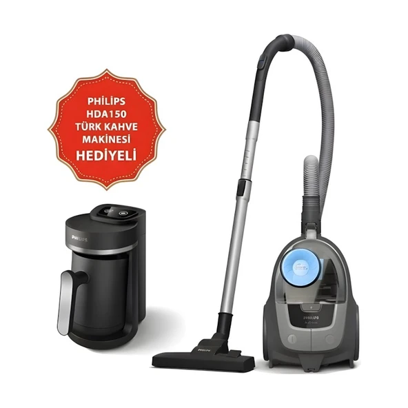 Philips XB2142/10 Phılıps Toz Torbasız Elektrikli Süpürge HDA150 Kahve Makinesi Hediyeli - Siyah ürün görseli 1