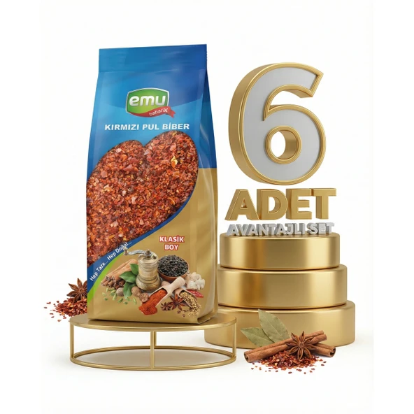 Emu Kırmızı Pul Biber 6x60 Gr ürün görseli 1