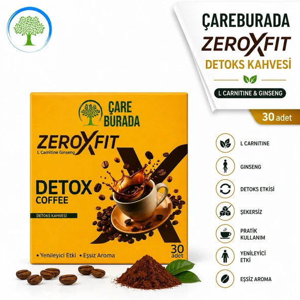 ÇareBurada ZeroxFit Detoks Kahvesi 30 Saşe 3 gr | L-Carnitine, Ginseng, Guarana ve Hindiba İçerikli Çözünebilir Kahve ürün görseli 1