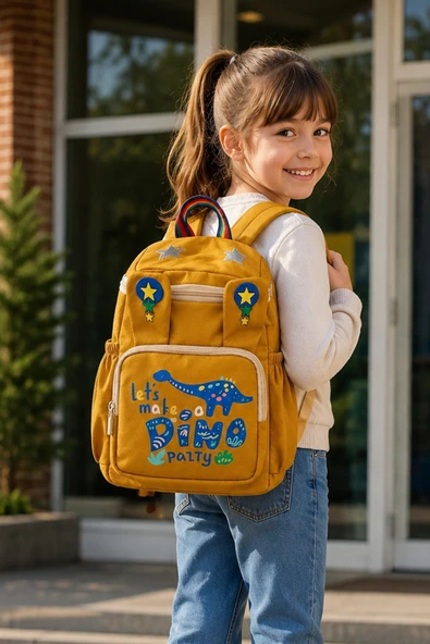 LS-5170  Çocuk Ana Okul Çantası Okul çantası CAMEL LACİVERT ürün görseli 1