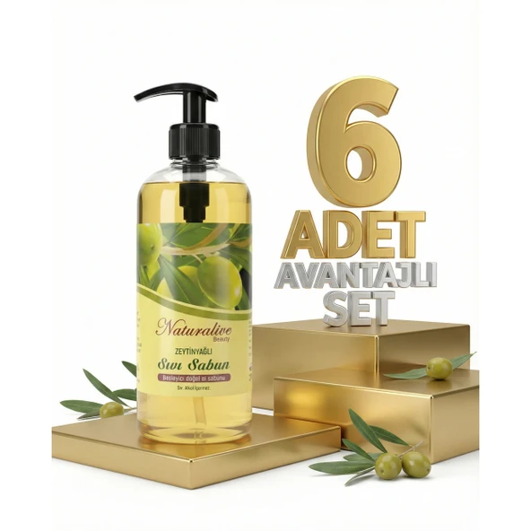 Naturalive Zeytinyağlı Sıvı Sabun 6x500 Ml ürün görseli 1