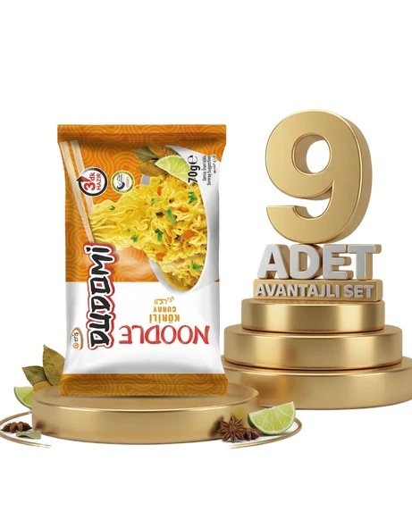 Dudomi Kore Usulü Köri Çeşnili Noodle 9x70 Gr ürün görseli 1