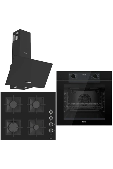 Black FryArt 3 lü Ankastre Set ( QEP63CS - SC205-FA - D086 ) Döküm Izgara ürün görseli 1