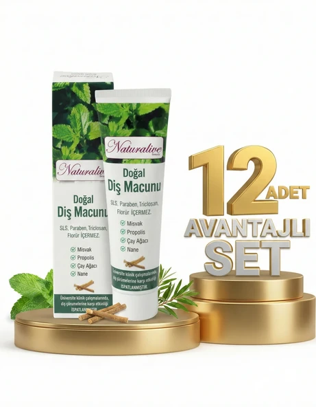 Naturalive Doğal Diş Macunu 12x100 Gr - Resim 2