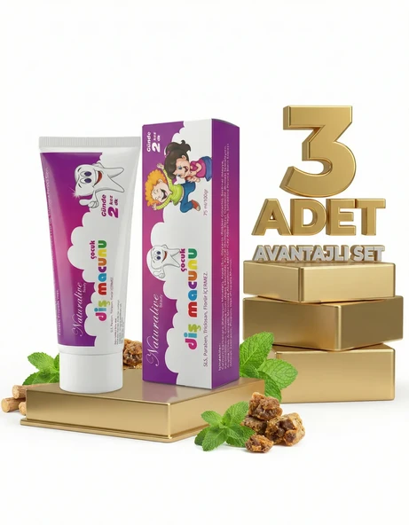 Naturalive Çocuk Diş Macunu 3x75 Ml/100 Gr ürün görseli 1