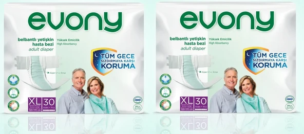 Evony Belbantlı Hasta Bezi XL-Extra Large Beden 60 Adet ürün görseli 1