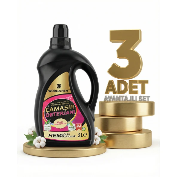 Worldchem Çamaşır Detarjanı Sıvı Siyahlar 3x2 Lt ürün görseli 1