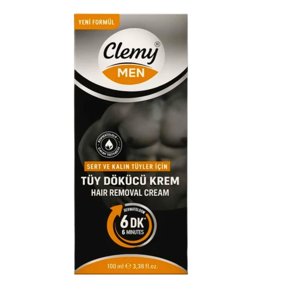 Clemy Men 6 Dk Tüy Dökücü Krem Sert ve Kalın Tüyler İçin 100 Ml ürün görseli 1