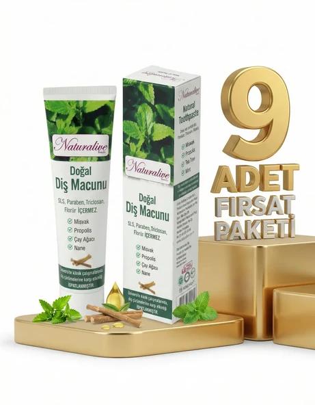 Naturalive Doğal Diş Macunu 9x100 Gr - Resim 2