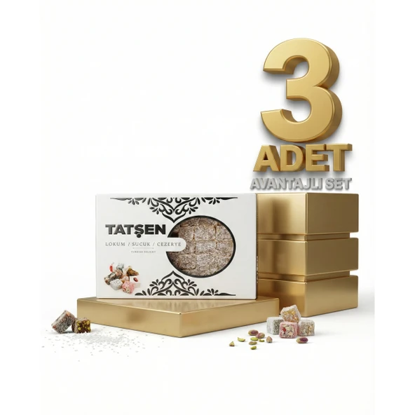 Tatşen Lokum Fındıklı 3x500 Gr ürün görseli 1