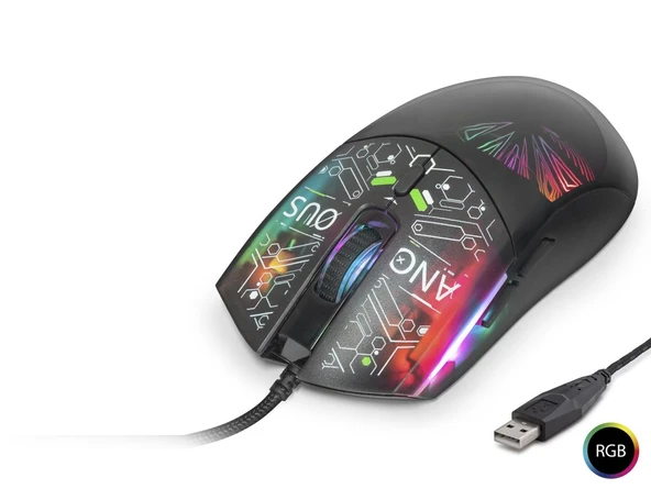 Mouse 7200 Dpi Rgb Soyut Art Desenli - Siyah G306C ürün görseli 1