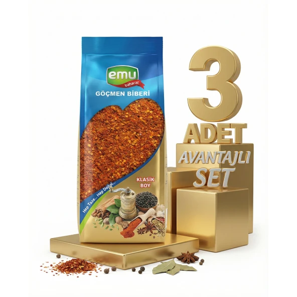 Emu Göçmen  Acı Pul Biber 3x40 Gr ürün görseli 1