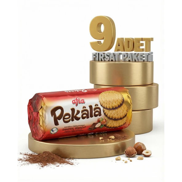 Afia Pekala Kakaolu Fındık Kremalı Sandviç Bisküvi 9x200 Gr ürün görseli 1