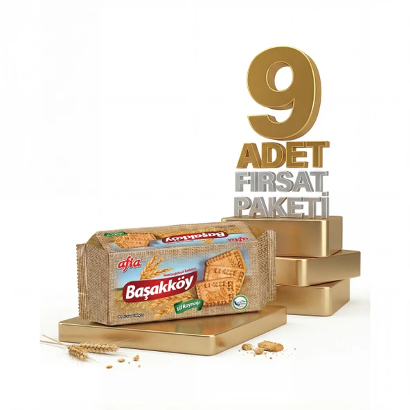 Afia Başakköy Tam Buğdaylı Bisküvi 9x110 Gr ürün görseli 1