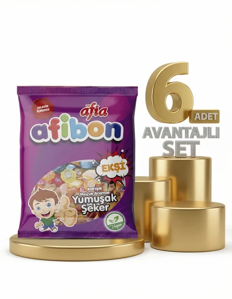 Afia Afibon Ekşi Karışık Meyveli Yumuşak Şeker 6x80 Gr ürün görseli 1