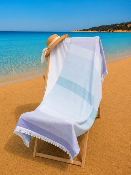 %100 Pamuk 90x160 cm Unisex Plaj Havlusu Baveno ürün görseli 1