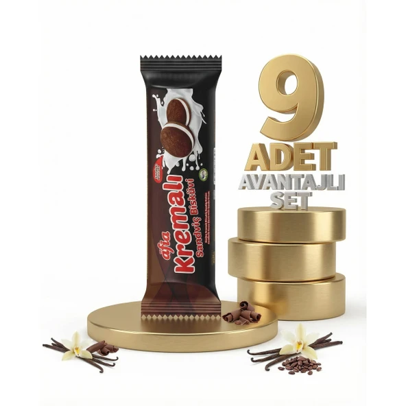 Afia Kakao Kremalı Sandviç Bisküvi 9x60 Gr ürün görseli 1