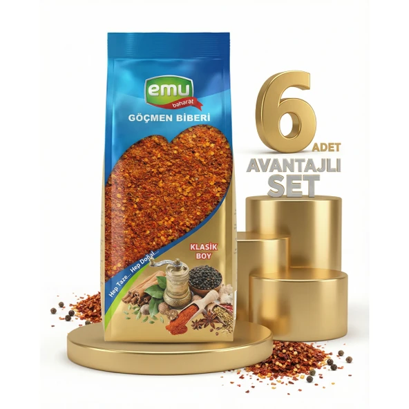 Emu Göçmen  Acı Pul Biber 6x40 Gr ürün görseli 1