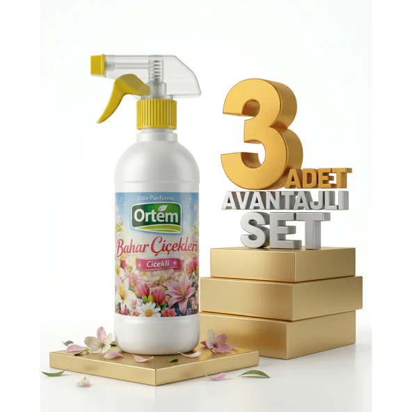 Ortem Oda Parfümü Bahar Çiçekleri 3x500 Ml ürün görseli 1