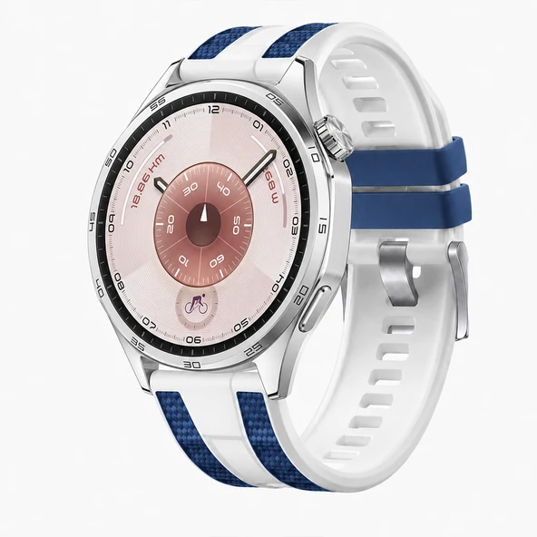 Huawei Watch GT 6 46mm Uyumlu 22mm Outdoor Tasarım Spor Silikon Kordon  Mavi ürün görseli 1