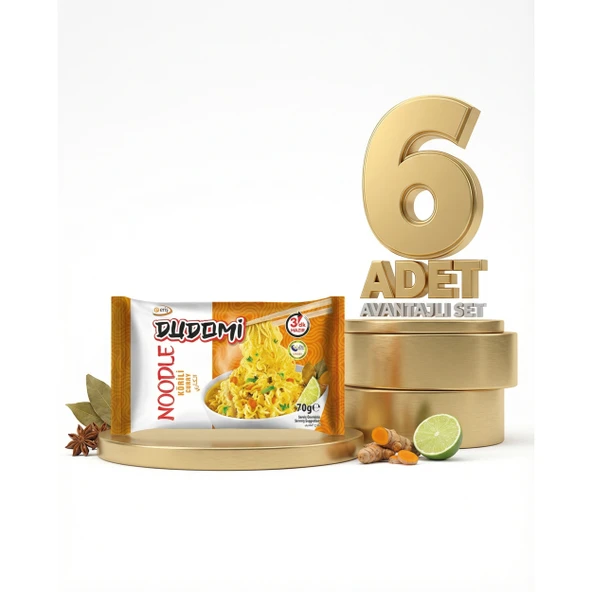 Dudomi Kore Usulü Köri Çeşnili Noodle 6x70 Gr ürün görseli 1