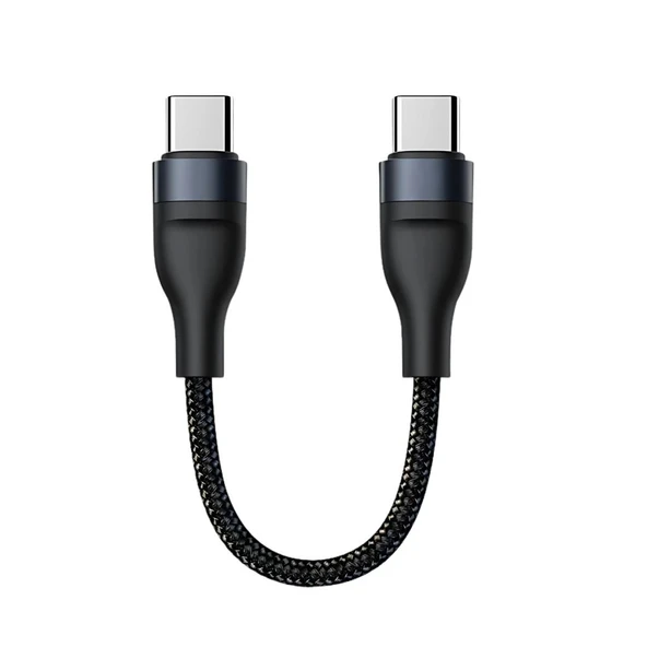 Polham 25CM 66W Süper Hızlı PD Type C to Type C Şarj Kablosu, Kısa Halat Örgülü Kopmaz Kırılmaz Kablo ürün görseli 1