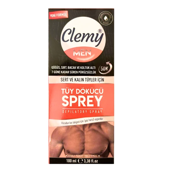 Clemy Men 5 Dk Tüy Dökücü Sprey Sert ve Kalın Tüyler İçin 100 Ml ürün görseli 1