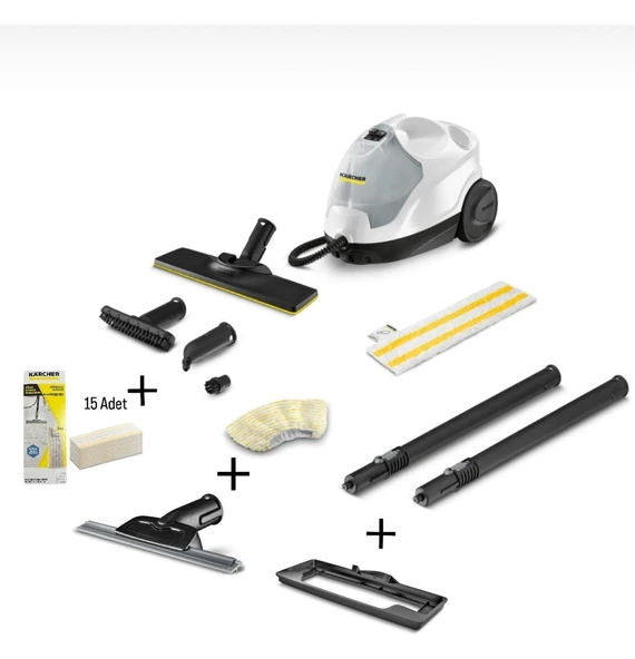 Karcher Sc 4 Easyfix Buharlı Temizlik Makinesi 2000W 3.5 Bar Cam Aparatı Halı Başlığı 15 Adet Mikrofiber Bez Hediyeli Hızlı Isınan Kimyasalsız Hijyenik Ev Tipi Buhar Temizleyici Almanya Üretimi Oriji ürün görseli 1
