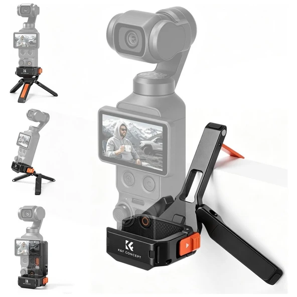 K&F Concept Osmo Pocket 3/4 Için Manyetik Metal Genişleme Çerçevesi, Mini Tripod, Askı ürün görseli 1