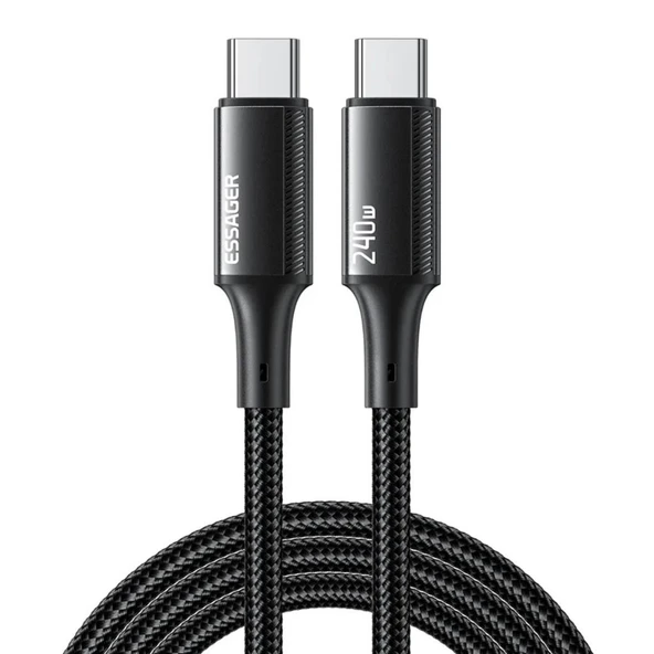 Essager 2 Metre PD 240W  Type-C to Type-C Mega Hızlı Data Şarj Kablosu, Telefon, Tablet, Laptop Şarj Kablosu ürün görseli 1