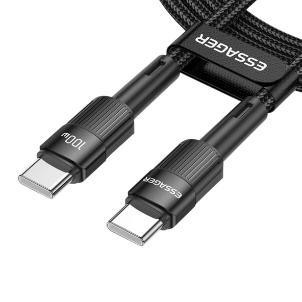 Essager 1 Metre PD 100W QC4.0 Süper Hızlı Type C To Type C Şarj Data Kablosu, Akım,Isı, Batarya Korumalı ürün görseli 1