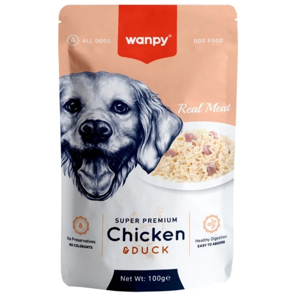 Wanpy Pouch Tavuklu Ördekli Köpek Konserve 100 gr ürün görseli 1