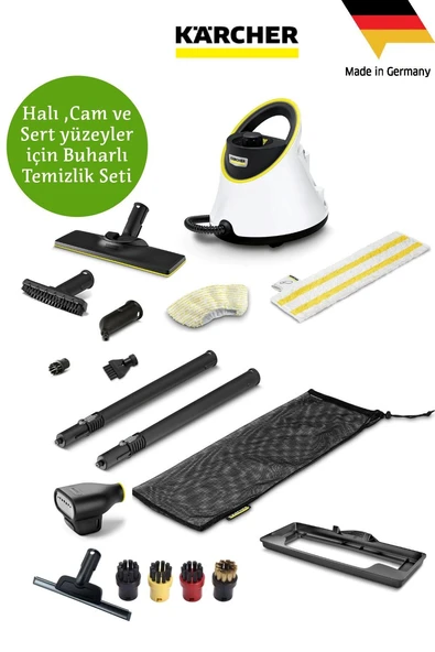Karcher Sc 2 Deluxe Easyfix Buharlı Temizlik Makinesi 1500W 3.2 Bar Full Set Cam Başlığı Halı Sert Zemin Kimyasalsız Hijyenik Hızlı Isınan Profesyonel Ev Tipi Buhar Temizleyici Seti Almanya Üretimi ürün görseli 1