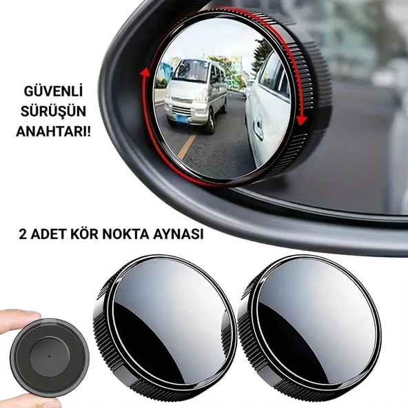 Polham 2 Adet Kör Nokta Aynası, Geniş Açılı Geri Görüş Aynası, Su Tutmaz Vantuzlu Güvenlik Aynası ürün görseli 1