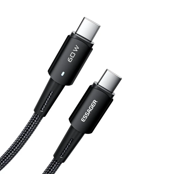 Essager 2 Metre 60W Type C to Type-C Ultra Hızlı Data Şarj Kablosu,Süper Dayanıklı Şarj ve Data Kablosu ürün görseli 1