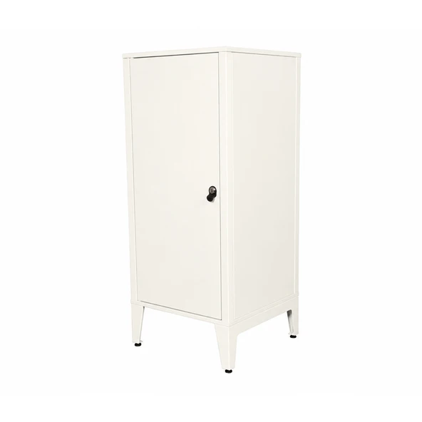 Alfafonet Ziglat Serisi Kilitli Metal Home Office Dolabı Metal Kapaklı Mat Beyaz 450x1050x450 mm ürün görseli 1