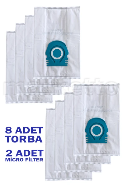 8 Adet Miele Uyumlu Guard S1 Uyumlu Süpürge Toz Torbası ürün görseli 1