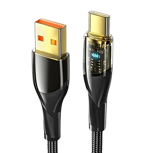 Essager 1 Metre 7A 100W Led Işıklı Süper Hızlı USB To Type C Şarj Data Kablosu, Akım,Isı, Güçlü Kablo ürün görseli 1