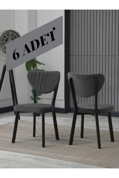 ELMA SANDALYE SİYAH AYAK ( 6 ADET ) ürün görseli 1
