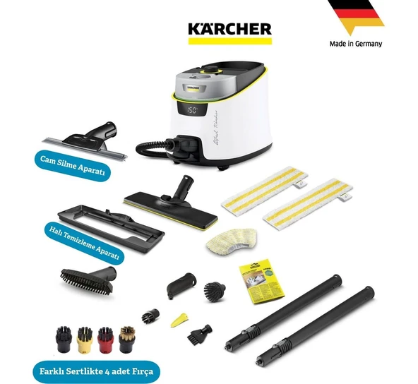 Karcher Sc 5 Deluxe Signature Line Lite Set Buharlı Temizlik 2200W 4 Bar Profesyonel Cam Halı Sert Zemin Kimyasalsız Hijyenik Yüksek Basınçlı Ev Tipi Endüstriyel Buhar Temizleyici Cihaz Garantili ürün görseli 1