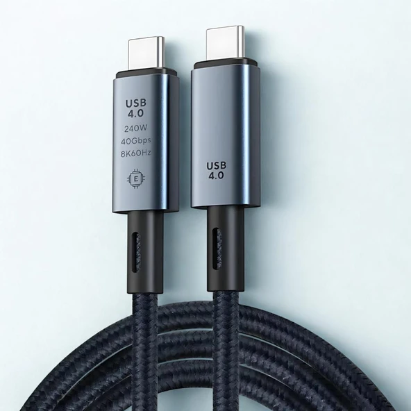 Polham 1MT USB 4.0 240W Thunderbolt Type-C to Type-C Şarj, Data ve 8K 60Hz Görüntü Aktarım Kablosu ürün görseli 1
