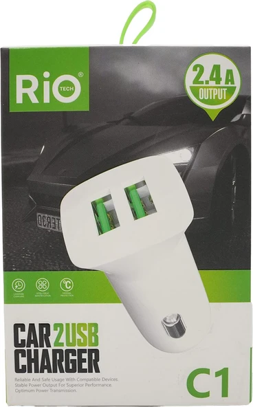 Araç için çift USB 2.4A hızlı ve güvenli şarj cihazı ürün görseli 1