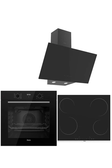 BLACK PLUS SERİSİ 3LÜ CAM ANKASTRE SET (QBL63CS-MS261-D077) ürün görseli 1