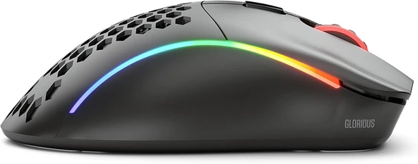 Glorious Model D GLO-MS-DW-MB Mat Siyah RGB Şarjlı Optik Kablosuz Oyuncu Mouse ürün görseli 1