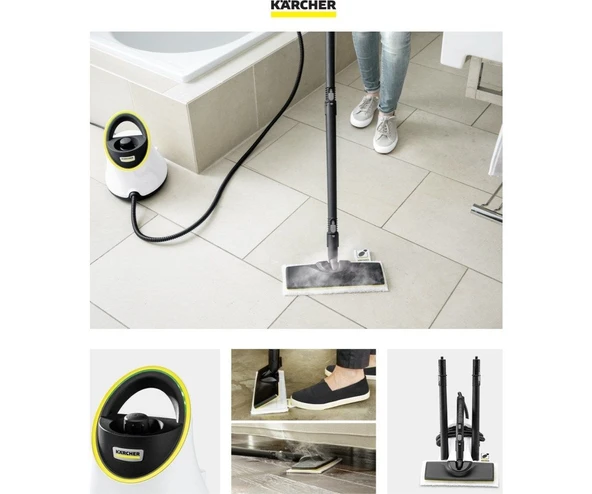 Karcher Sc 2 Deluxe Easyfix Buharlı Temizlik Makinesi 1500W 3.2 Bar Güçlü Buhar Cam Halı Sert Zemin Kimyasal İçermeyen Hijyenik Hızlı Isınan Ev Tipi Profesyonel Buhar Temizleyici Garantili Performans ürün görseli 1