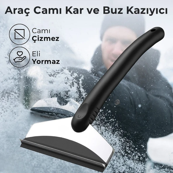 Polham 25CM Ergonomik Araç Camı Kar Kazıyıcı, Çizik Yapmaz, Eli Yormaz Pratik Kar ve Buz Kazıyıcı ürün görseli 1