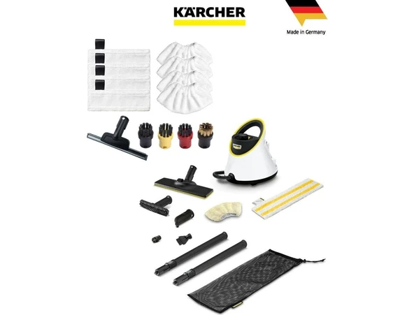 Karcher Sc 2 Deluxe Easyfix Buharlı Temizlik Makinesi 1500W 3.2 Bar Full Set Cam Başlığı Halı Sert Zemin Kimyasalsız Hijyenik Hızlı Isınan Profesyonel Ev Tipi Buhar Temizleyici Seti Almanya Üretimi ürün görseli 1