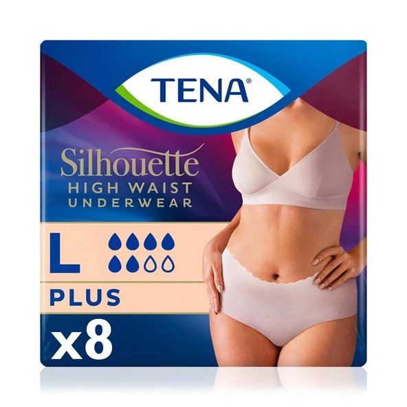 Silhouette Plus Kadınlara Özel Yüksek Bel Emici Külot Krem L 8’li 1 Paket (8 Adet) ürün görseli 1